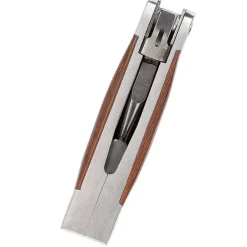 Herbertz Minitool Multitool mit Zange 8 Werkzeuge Pakkaholz Schalen inkl. Lederetui