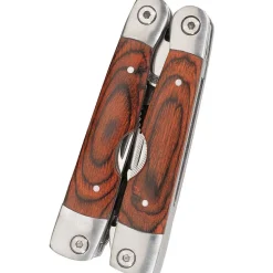 Herbertz Minitool Multitool mit Zange 8 Werkzeuge Pakkaholz Schalen inkl. Lederetui