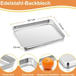 Herogo Backblech Abkühlgitter Set Edelstahl Kuchenblech Kuchengitter