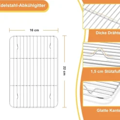 Herogo Backblech Abkühlgitter Set Edelstahl Kuchenblech Kuchengitter