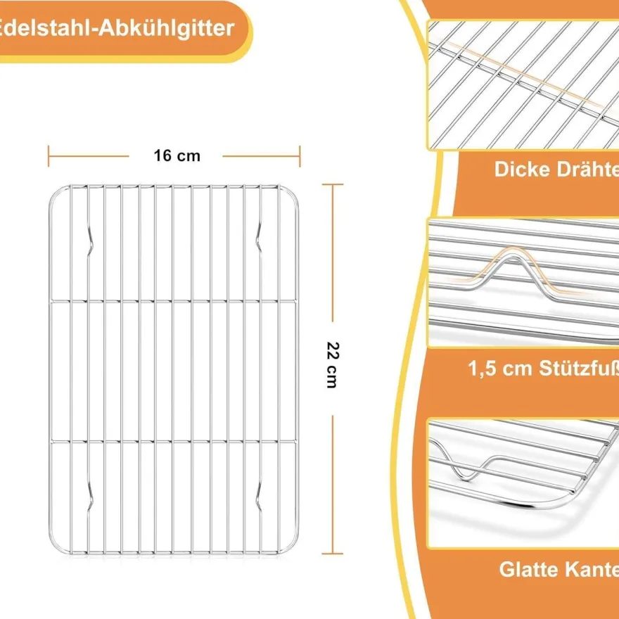 Herogo Backblech Abkühlgitter Set Edelstahl Kuchenblech Kuchengitter