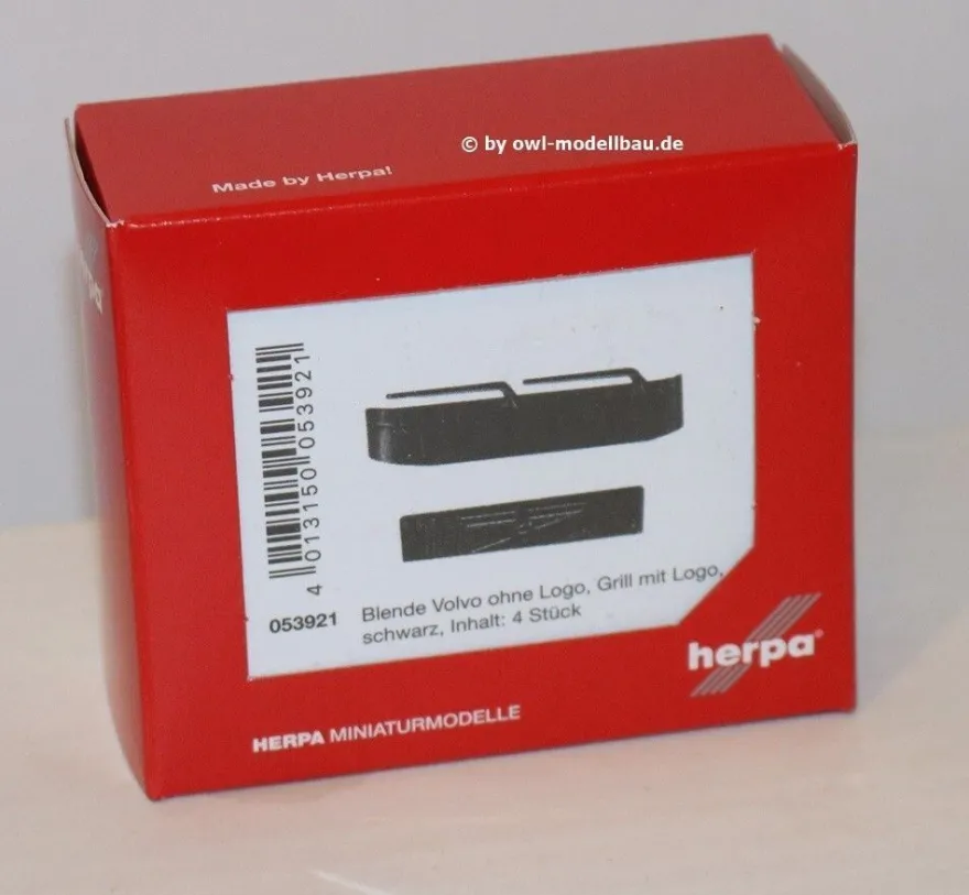 Herpa Zubehör 053921 - Blenden Volvo ohne Logo, Grill mit Logo, schwarz. 1:87