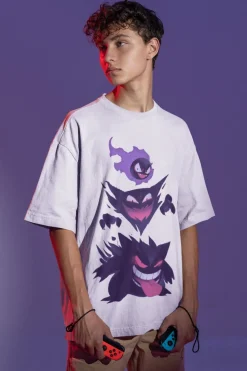 Herren Bio T-Shirt Pokemon Anime Pokemon Gengar Geist Pikachu Pokeball Fashion