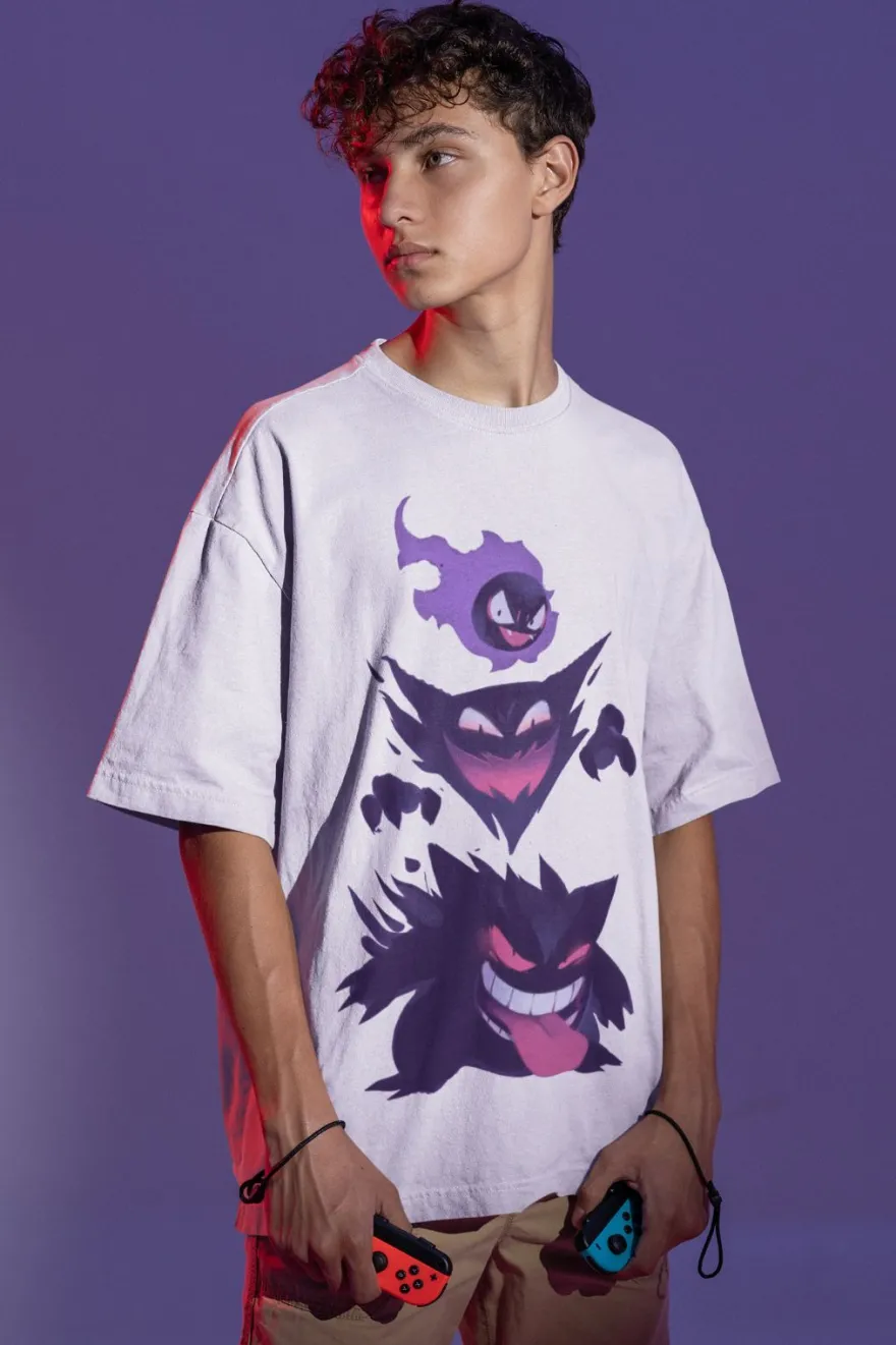 Herren Bio T-Shirt Pokemon Anime Pokemon Gengar Geist Pikachu Pokeball Fashion