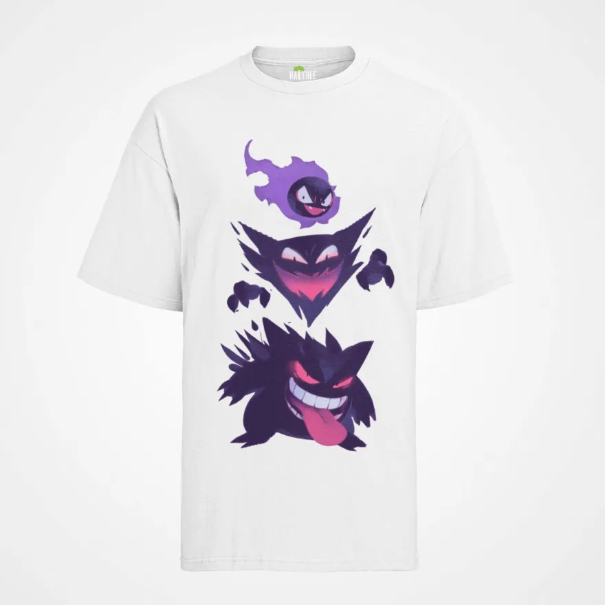Herren Bio T-Shirt Pokemon Anime Pokemon Gengar Geist Pikachu Pokeball Fashion