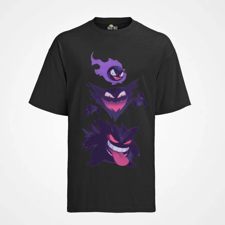 Herren Bio T-Shirt Pokemon Anime Pokemon Gengar Geist Pikachu Pokeball Fashion