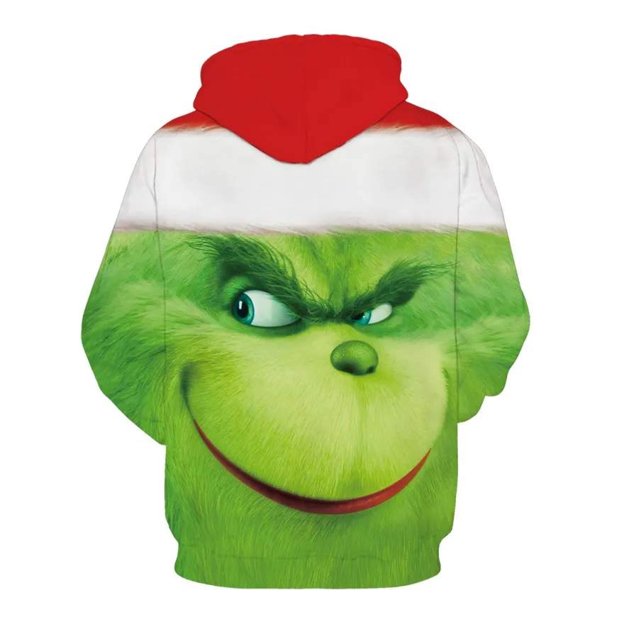 Herren Damen Anime The Grinch Kapuzenpullover Cute Druck Paar Hoodie Pullover