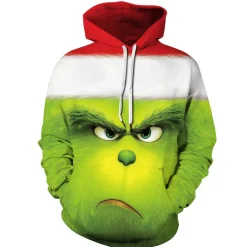 Herren Damen Anime The Grinch Kapuzenpullover Cute Druck Paar Hoodie Pullover
