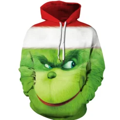 Herren Damen Anime The Grinch Kapuzenpullover Cute Druck Paar Hoodie Pullover