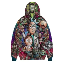 Herren Damen Rick and Morty Kapuzenpullover 3D Druck Teenager Hoodie Pullover