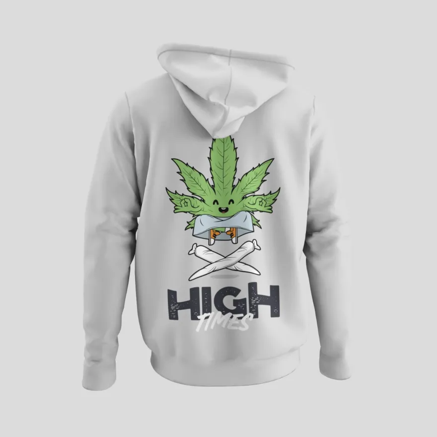 Herren Hoodie 420 High Times Funny Marihuanablatt Smoke Weed Gras Kiffen