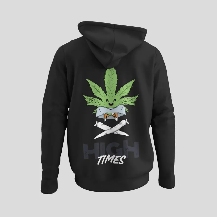 Herren Hoodie 420 High Times Funny Marihuanablatt Smoke Weed Gras Kiffen