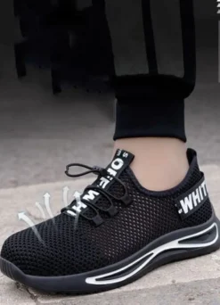 Herren Sommer Sicherheitsschuhe Sneakers Atmungsaktive Leichte Arbeitsschuhe2023