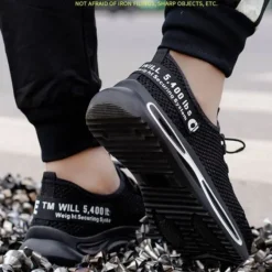 Herren Sommer Sicherheitsschuhe Sneakers Atmungsaktive Leichte Arbeitsschuhe2023