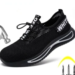 Herren Sommer Sicherheitsschuhe Sneakers Atmungsaktive Leichte Arbeitsschuhe2023