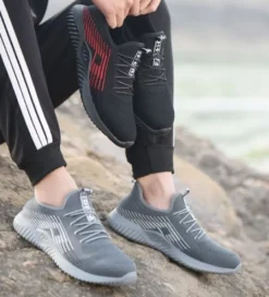 Herren Stahl Zehenpartie leichte Sicherheitsschuhe Arbeitsstiefel Sport Wanderschuhe