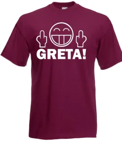 Herren T-Shirt l Stinkefinge Fuck You Greta lustiges Gesicht l Größe bis 5XL