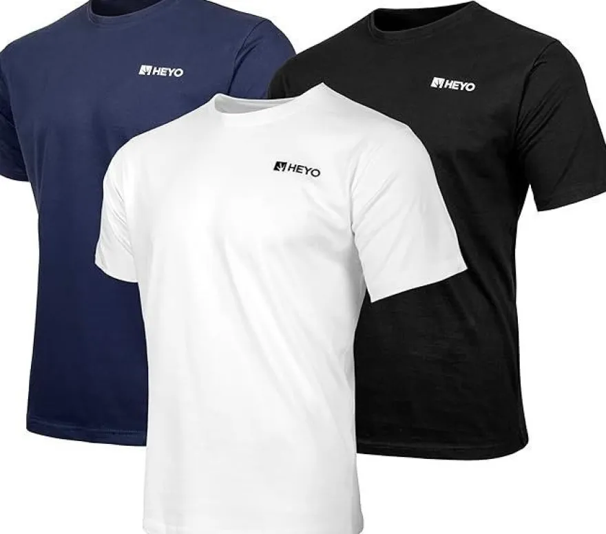 Herren T-Shirt Set 100% Baumwolle Rundhals Ausschnitt Casual Kurzarm T-Shirts
