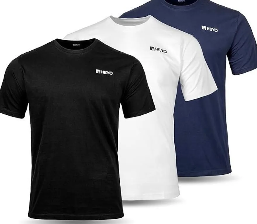 Herren T-Shirt Set 100% Baumwolle Rundhals Ausschnitt Casual Kurzarm T-Shirts
