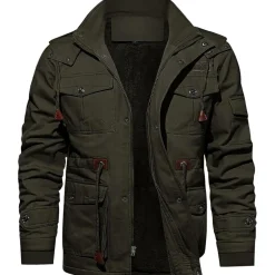 Herren Winterjacke Militärjacke Gefüttert Outdoor Arbeitsjacke S Armeegrün