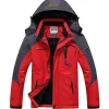 Herren Winter Skijacke Fleece Gefüttert Outdoor Softshelljacke M Rot