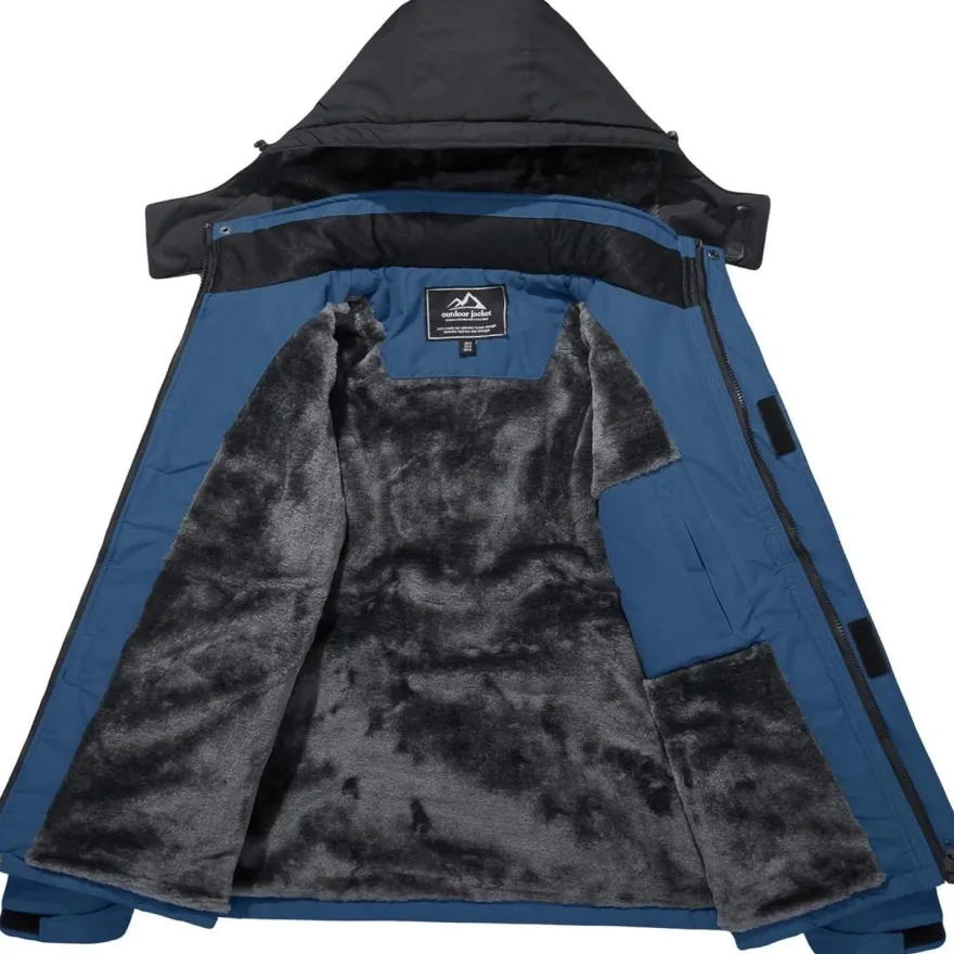 Herren Winter Skijacke Fleece Gefüttert Outdoor Softshelljacke XXL Blau