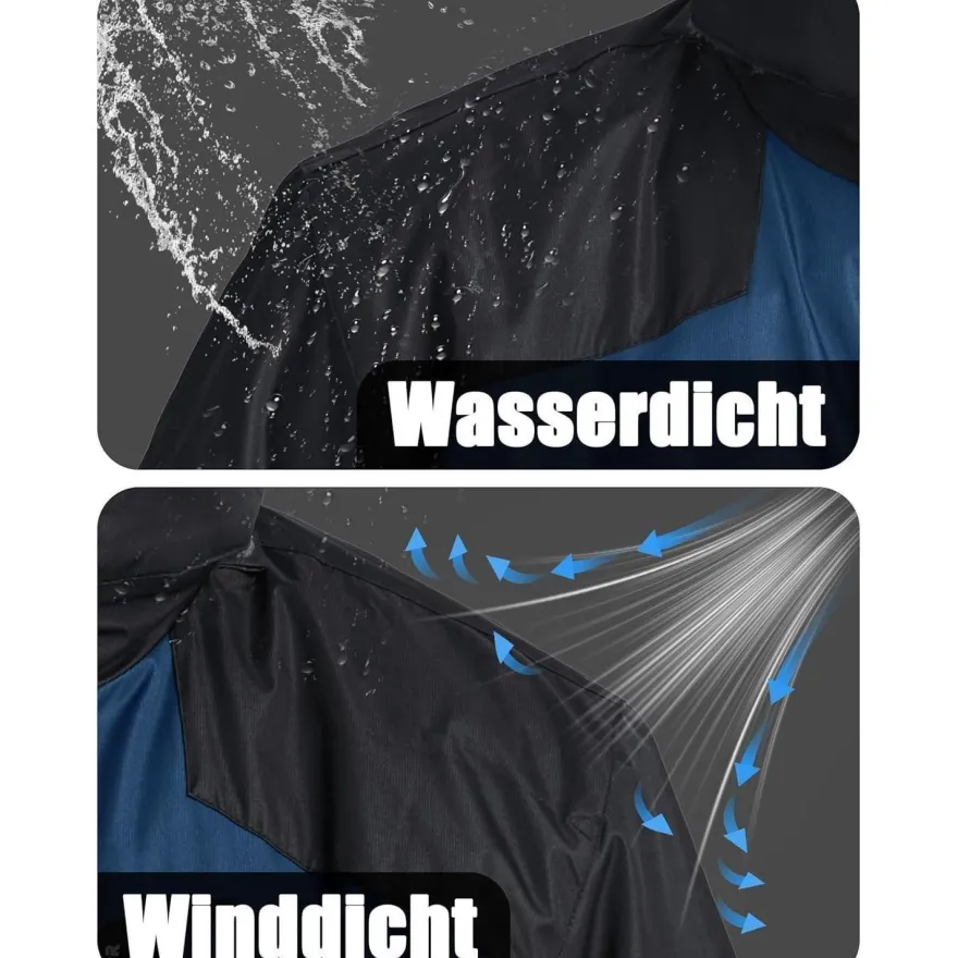 Herren Winter Skijacke Fleece Gefüttert Outdoor Softshelljacke XXL Blau