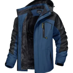 Herren Winter Skijacke Fleece Gefüttert Outdoor Softshelljacke XXL Blau
