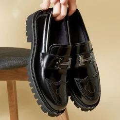 Herren with open bead matte upper Formelle Two-tone men´s shoes Leder Buro Anzug