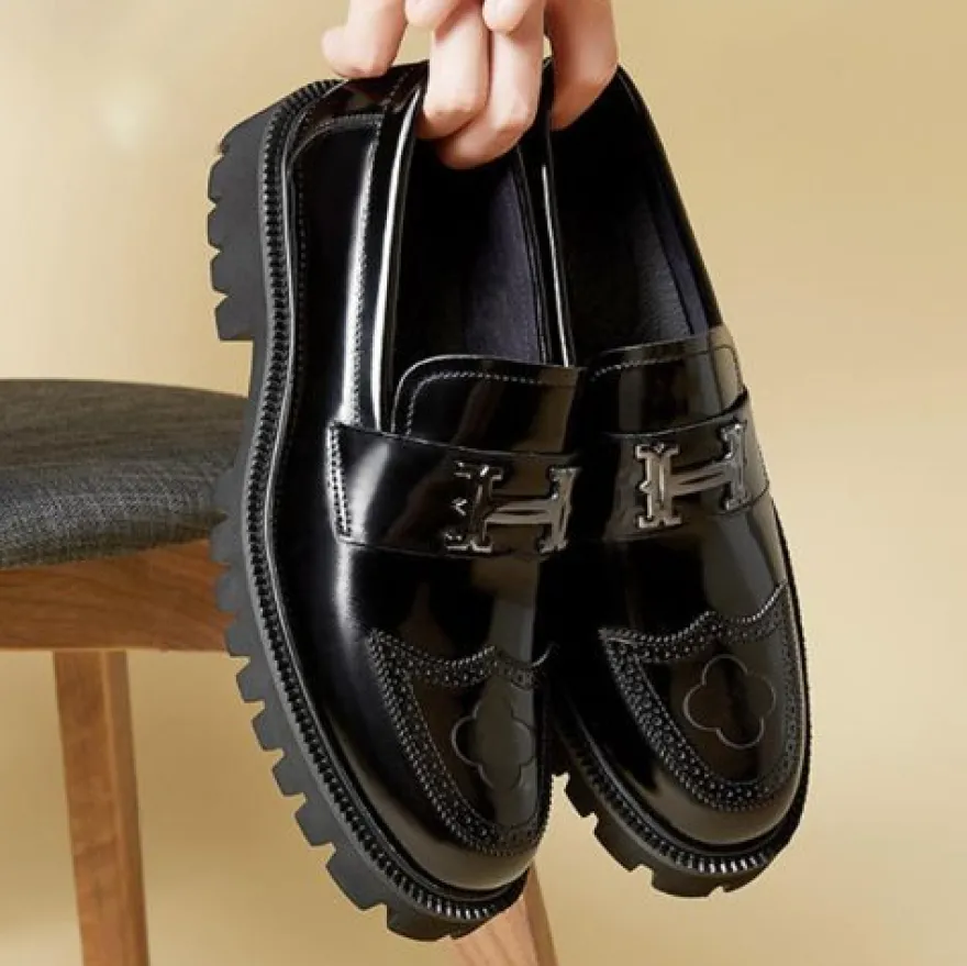 Herren with open bead matte upper Formelle Two-tone men´s shoes Leder Buro Anzug