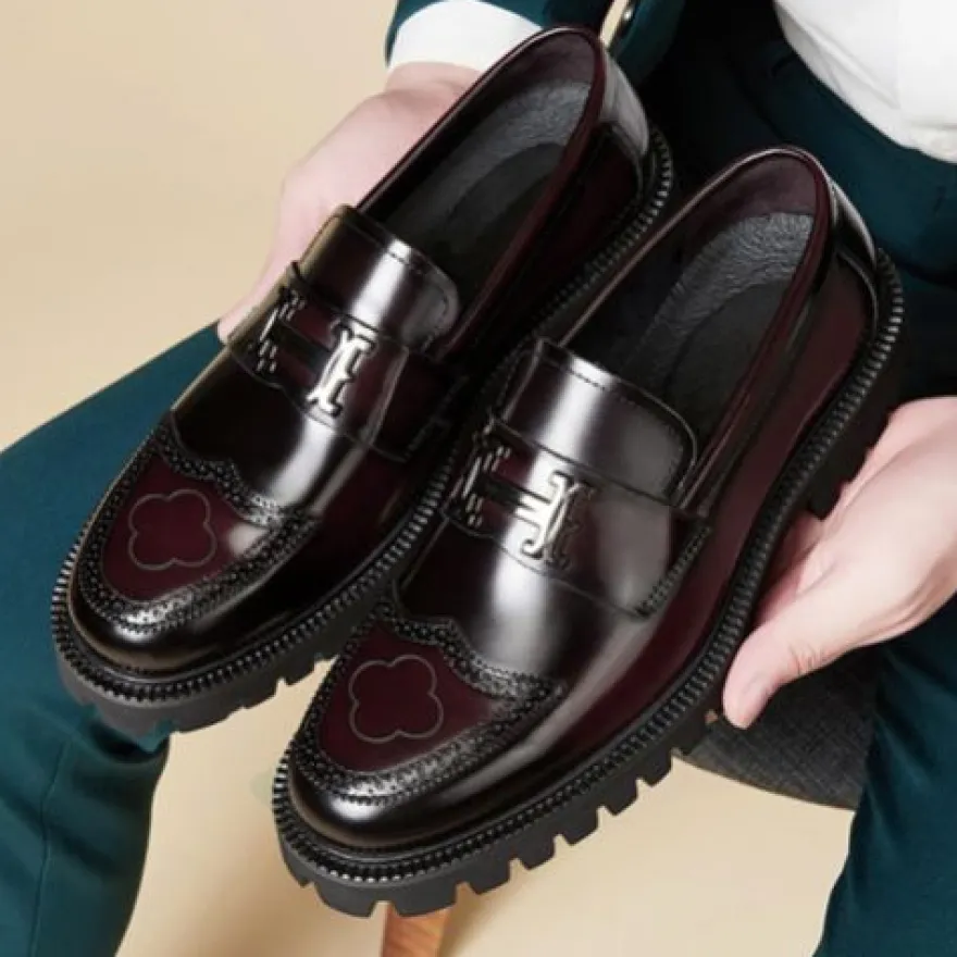 Herren with open bead matte upper Formelle Two-tone men´s shoes Leder Buro Anzug