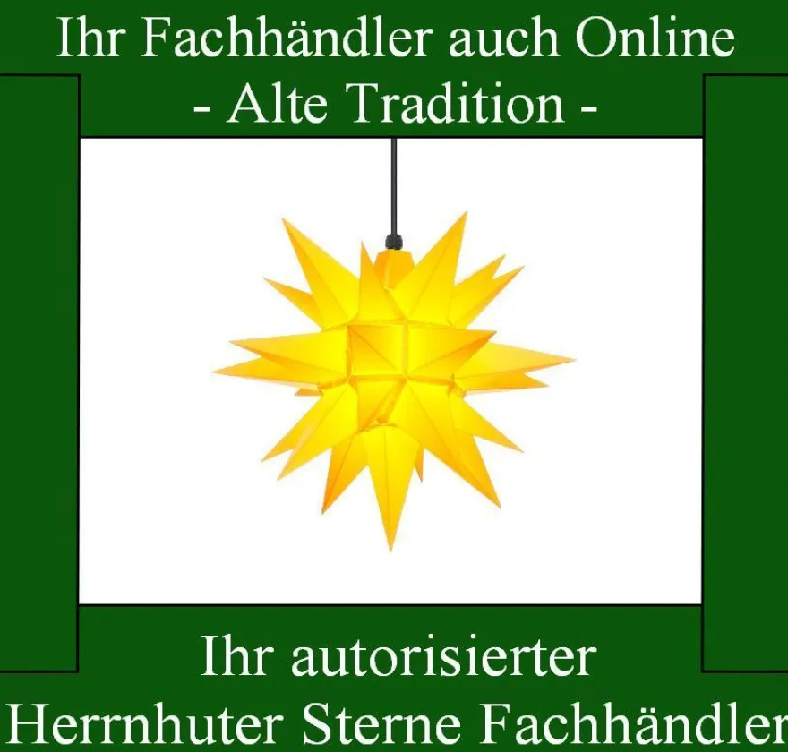 Herrnhuter Stern 40 cm Farbe gelb wetterfest Kunststoff für Außen vom Fachhändler