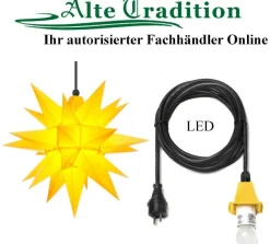 Herrnhuter Stern 40 cm Sterne gelb wetterfest Kunststoff für Außen 5 m Kabel LED