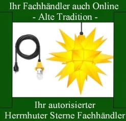 Herrnhuter Stern 40 cm Sterne gelb wetterfest Kunststoff für Außen 5 m Kabel LED