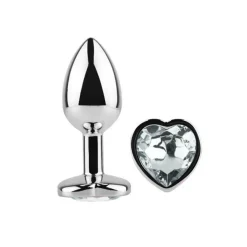 Herzförmiger Butt Plug Weiß Größe M