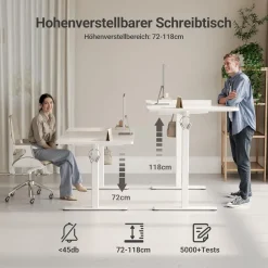 Höhenverstellbarer Schreibtisch Elektrisch 160x80 cm