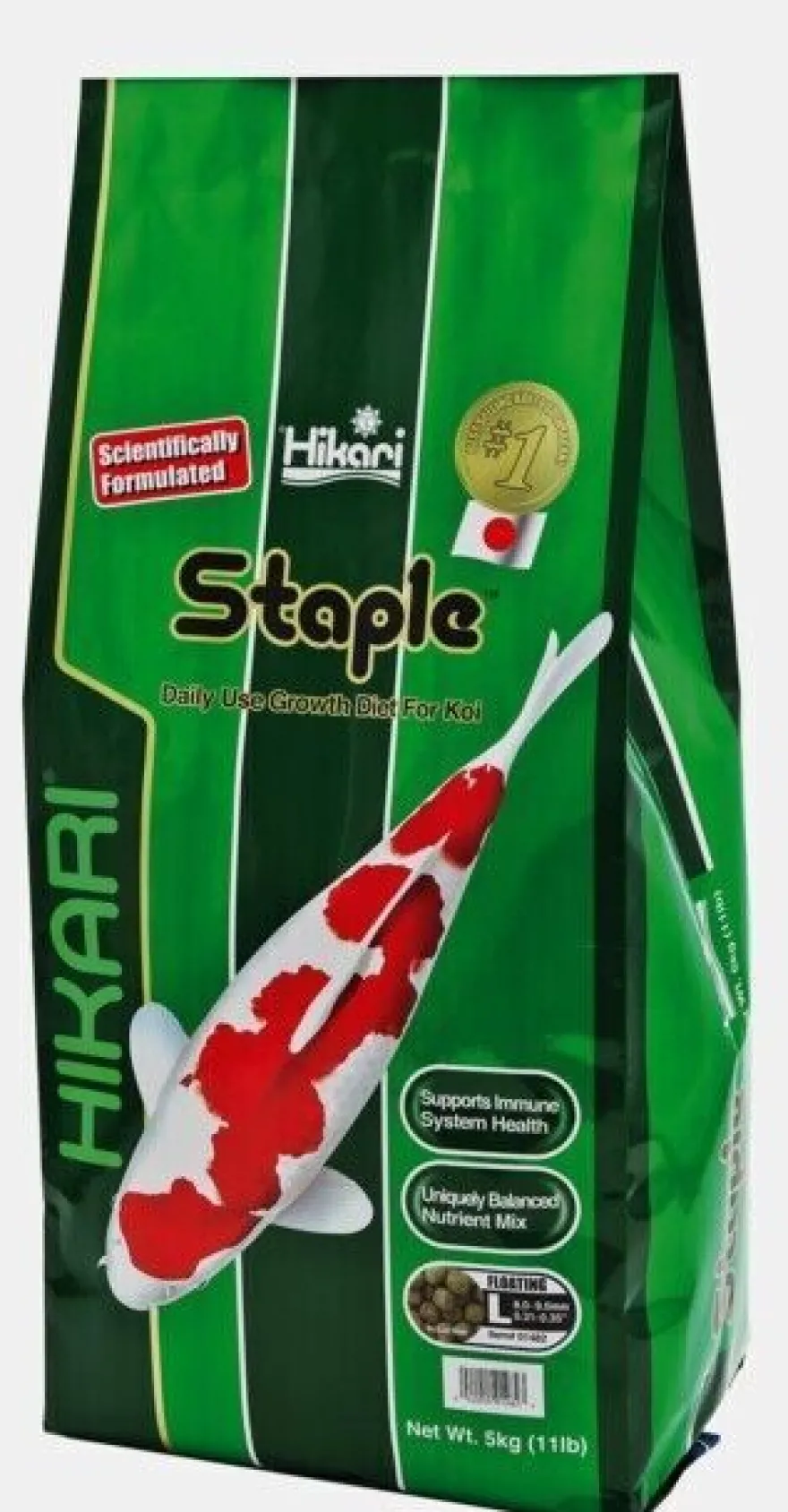 Hikari Staple Large 5kg Ø 8 - 9 mm Premiumkoifutter Koifutter Koiteich Teich