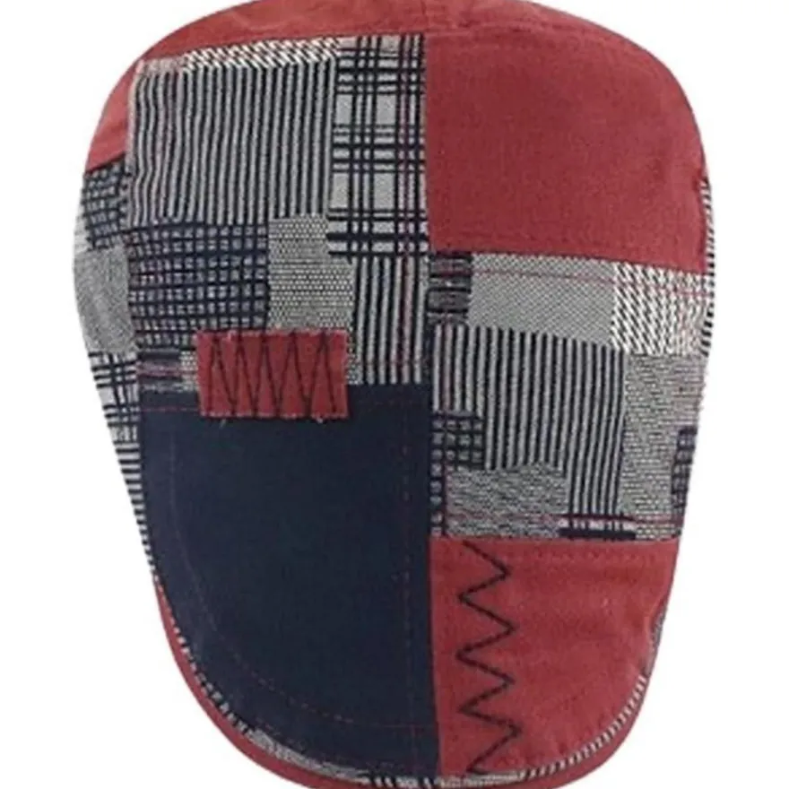 HIQIU Herren Patchwork Schiebermütze - Vintage Flatcap, Baskenmütze, Gatsby