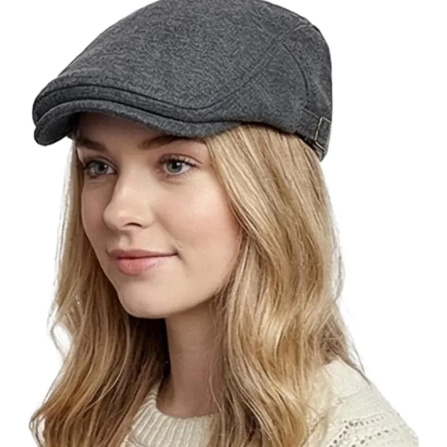 HIQIU Schiebermütze Herren Verstellbare Baumwolle Gatsby Flatcap Newsboy Cap