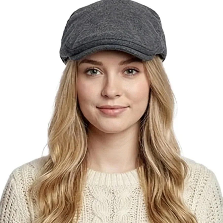 HIQIU Schiebermütze Herren Verstellbare Baumwolle Gatsby Flatcap Newsboy Cap