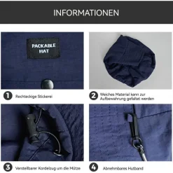 HIQIU Verstellbarer Regenhut Herren Wasserdicht Fischerhut Damen Anglerhut