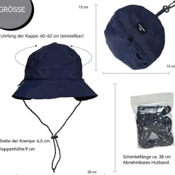 HIQIU Verstellbarer Regenhut Herren Wasserdicht Fischerhut Damen Anglerhut