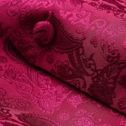 Hisdern Herren Jacquard Weste Krawatte Einstecktuch Set - Rotwein, Gr. XXL