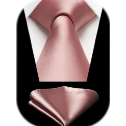 Hisdern Herren Krawatte & Einstecktuch Set - Elegante Hochzeitskrawatte in