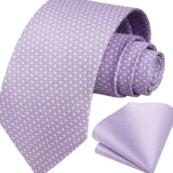 Hisdern Herren Krawatte mit Einstecktuch Set - Klassisch Plaid Hahnentritt