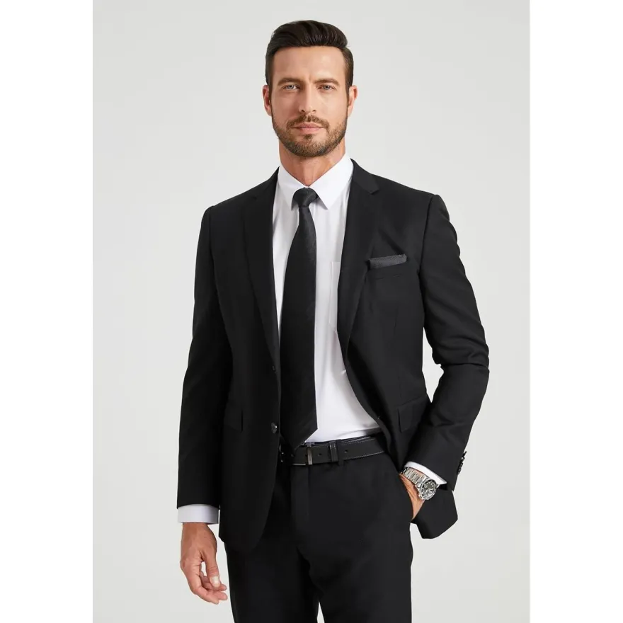 Hisdern Herren Krawatte mit Einstecktuch Set - Klassisch Plaid Hahnentritt