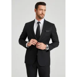 Hisdern Herren Krawatte mit Einstecktuch Set - Klassisch Plaid Hahnentritt