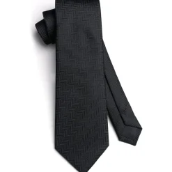 Hisdern Herren Krawatte mit Einstecktuch Set - Klassisch Plaid Hahnentritt
