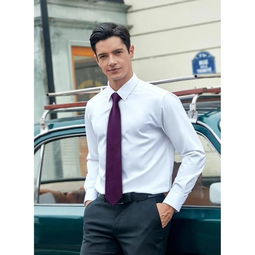 Hisdern Herren Krawatte mit Einstecktuch Set - Klassisch Plaid Hahnentritt