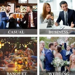 Hisdern Herren Krawatten-Set mit Einstecktuch und Manschettenknöpfen, solide
